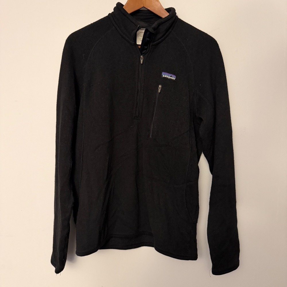 Patagonia Better Sweater 1/4 Zip Fleece Pullover Mens Medium Black 25522